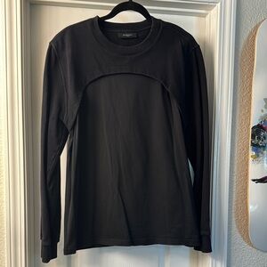 Givenchy Black Ribbed Layered Crewneck shirt